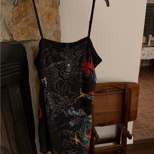 Ed Hardy Black dress with Red and White Dragon Art